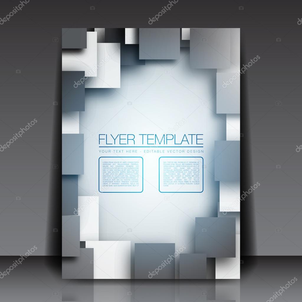 3D Squares - Business Flyer Template Vector Design
