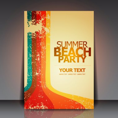 Summer Beach Retro Party Flyer EPS10 Vector Design clipart