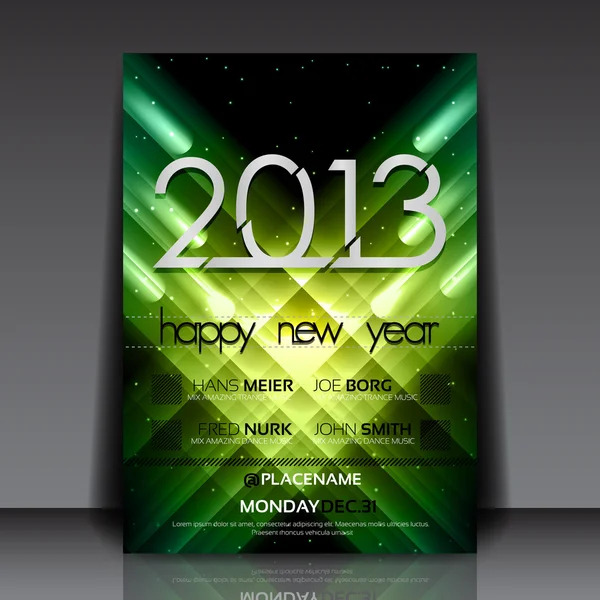 Νέο έτος 2013 διάνυσμα flyer πρότυπο — Διανυσματικό Αρχείο