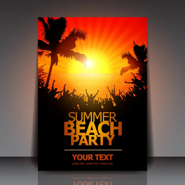 Sommaren beach party flyer - vektor design — Stock vektor