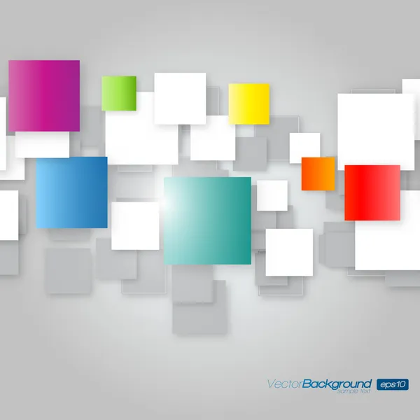 Fondo en blanco cuadrado colorido - Concepto de diseño vectorial — Vector de stock