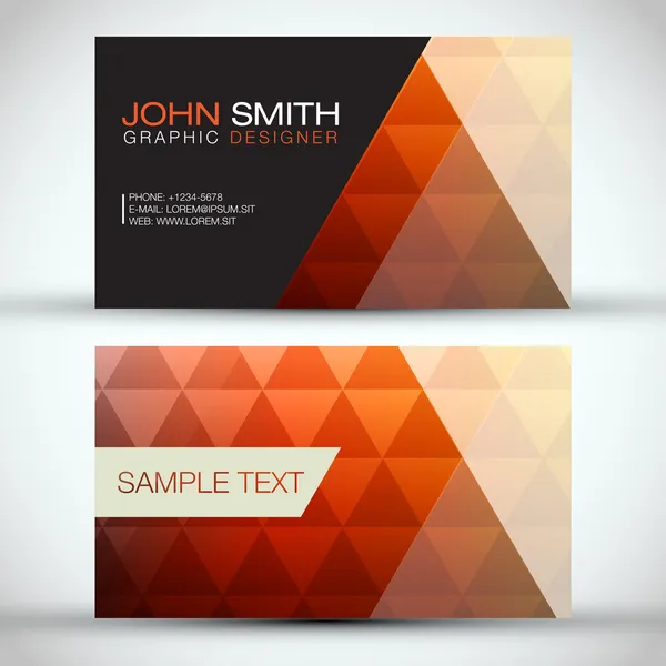 Orange Modern Abstract Business - Jeu de cartes EPS10 Conception vectorielle — Image vectorielle