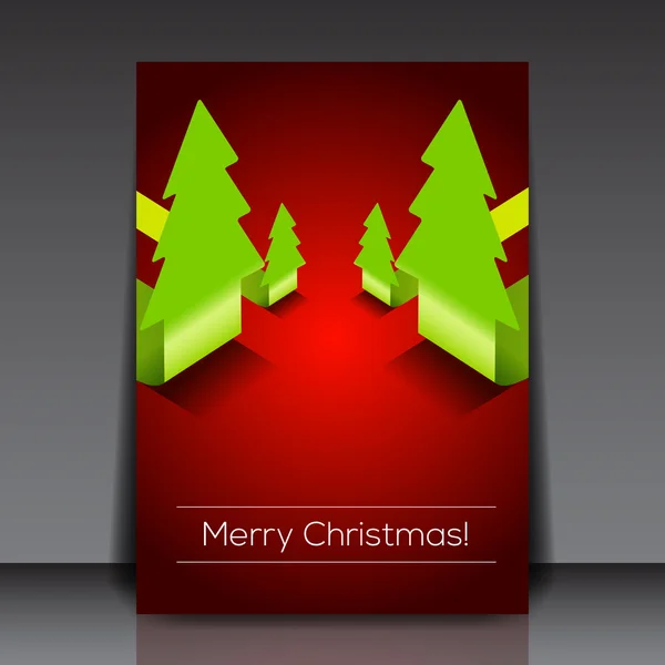 Karácsonyfa vektoros szórólap sablont | Eps10 Design — Stock Vector
