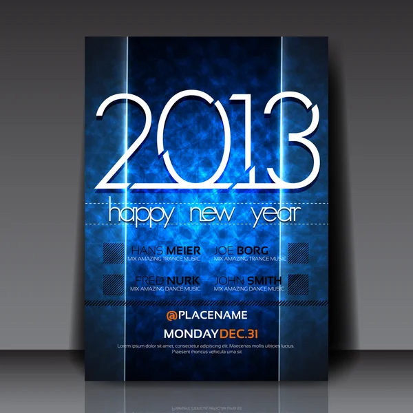 2013 New Year Vector Flyer Template — Stock Vector