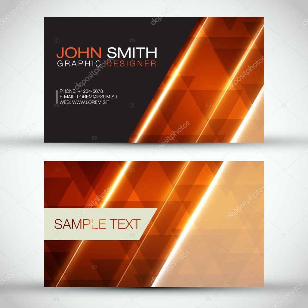 Orange Modern Abstract Business - Card Set | EPS10 Vector Design