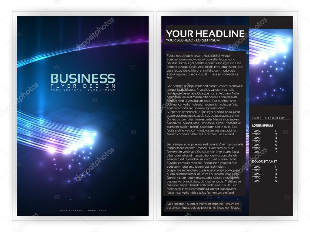 3D Optical Fibers Business Brochure Template | Editable Vector Layout
