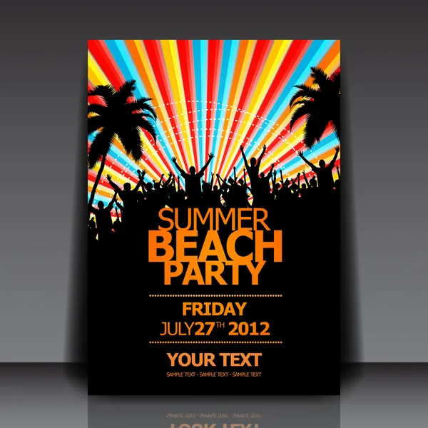 Sommaren beach party flyer — Stock vektor