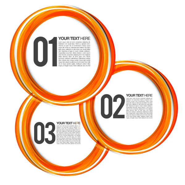 Oranje volgende stappen cirkels ontwerp lay-out. eps10 vector achtergrond — Stockvector