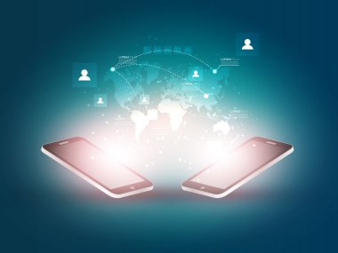 cep telefonu ile mesaj navigasyon - vektör tasarımı