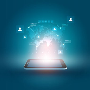 cep telefonu ile mesaj navigasyon - vektör tasarımı