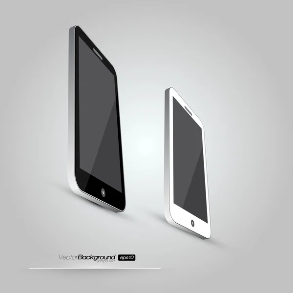 Dois smartphones isolados em fundo branco. Eps 10 Design Vector Ilustração — Vetor de Stock