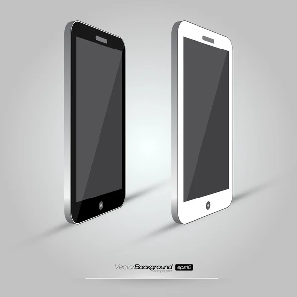 Two smartphone isolated on white background. Eps 10 Design Vector Illustration — Stock Vector