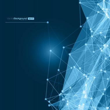 Futuristic Abstract Blue Modern Network Background. Vector Illustration