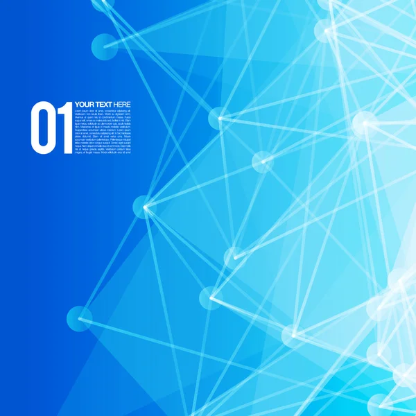 抽象的なネットワークのベクトルの背景に青 — ストックベクタ