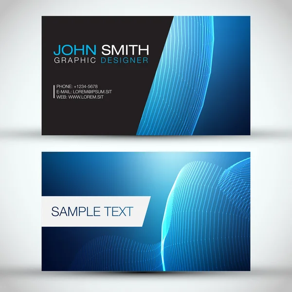 Blue Modern Abstract Business Card — Stock Vector