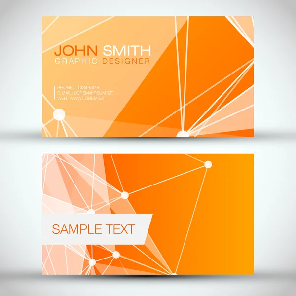 Conjunto de tarjetas de visita modernas naranja — Vector de stock