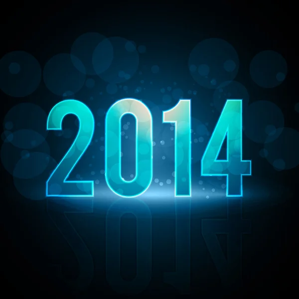 新的一年 2014年霓虹灯背景 — 图库矢量图片