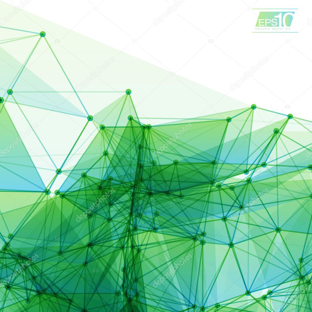 3D Green Abstract Mesh Background