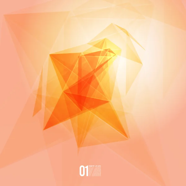 3 d のオレンジ色の抽象的なメッシュ背景円、線、図形 — ストックベクタ