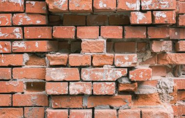 Kırık eski tuğla duvar renkli arka plan