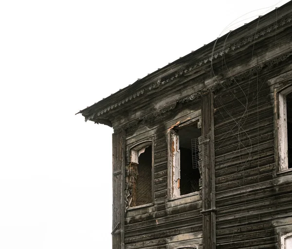 Alte verlassene Holzhaus echte Straße Foto — Stockfoto