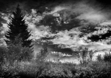 Sudaki manzaranın soyut yansıması