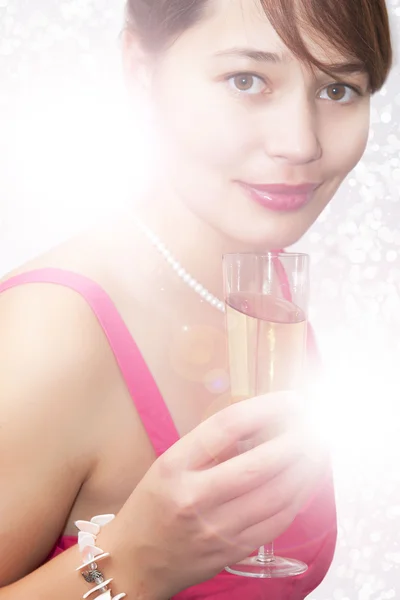 Woman with champagne glass — Stock Photo, Image