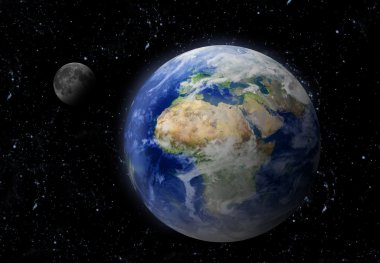 gerçek dünya gezegenin sarı güneşin altında