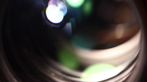 Closeup shot of professional camera lens — Stock Video