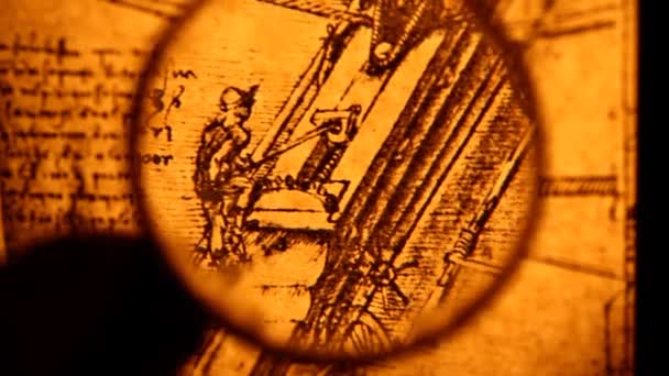 Leonardo da Vinci engineering — Stock Video