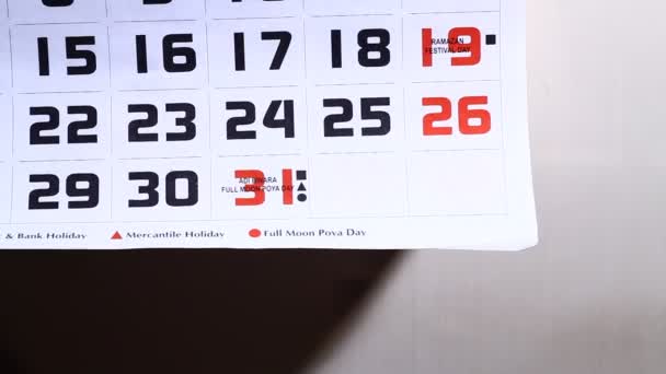 Kalender — Stockvideo