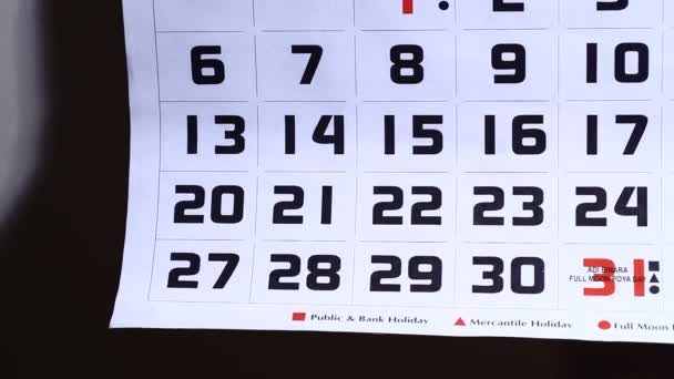 Calendario — Vídeo de stock