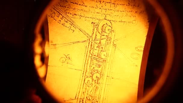 Leonardo da Vinci engineering — Stock Video