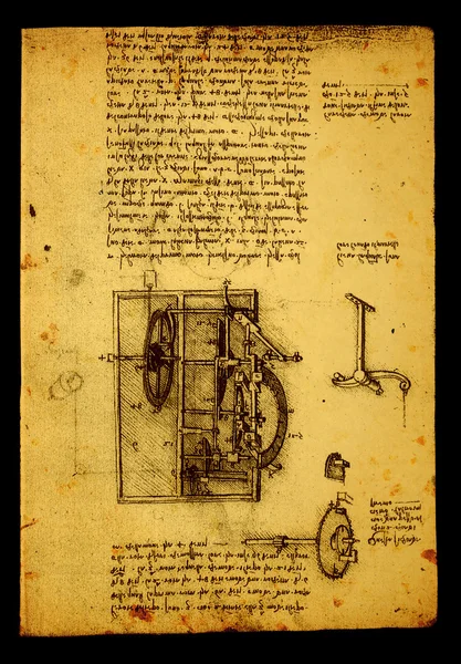 Desenho de engenharia antiga — Fotografia de Stock