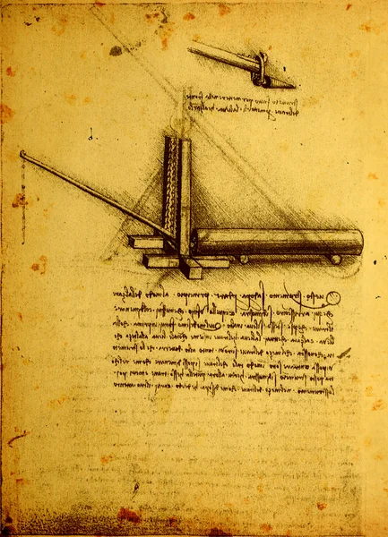 Desenho de engenharia antiga — Fotografia de Stock