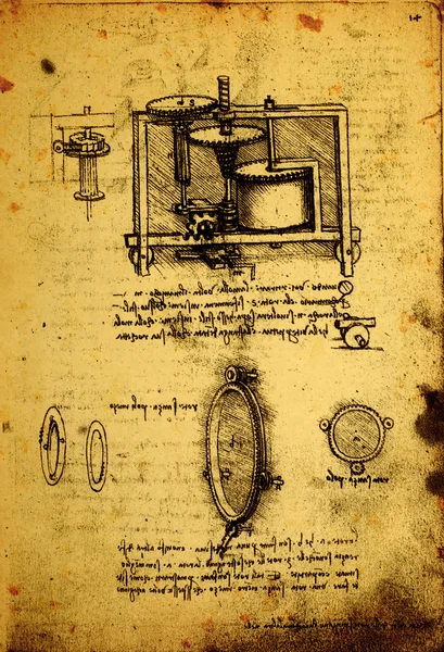 Desenho de engenharia antiga — Fotografia de Stock