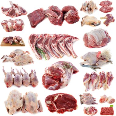 group of meats clipart