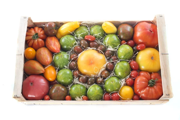 Caixa de tomates — Fotografia de Stock