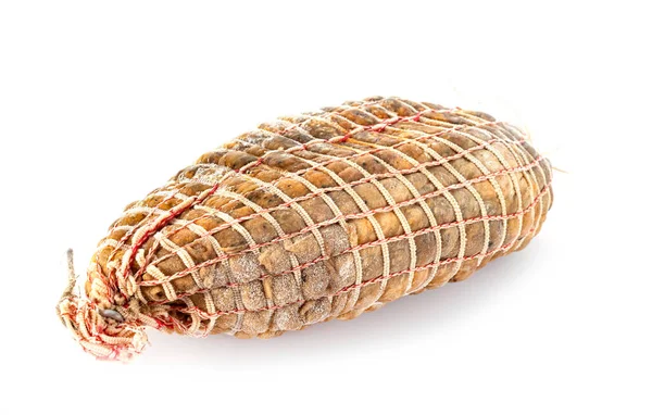 Мясо Бекона Белом Фоне — стоковое фото