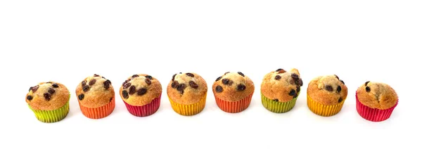 Group Muffins Front White Background — Foto Stock