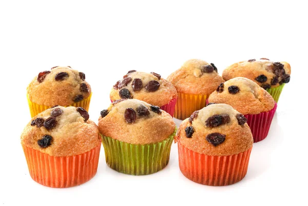 Group Muffins Front White Background — Foto de Stock