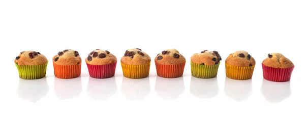 Group Muffins Front White Background — Fotografia de Stock