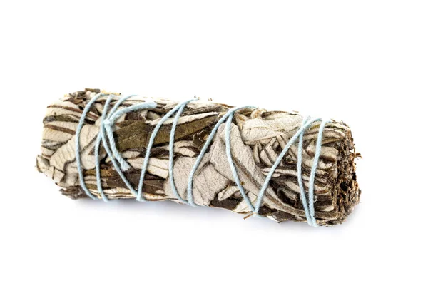 White Sage Incense Front White Background — 图库照片