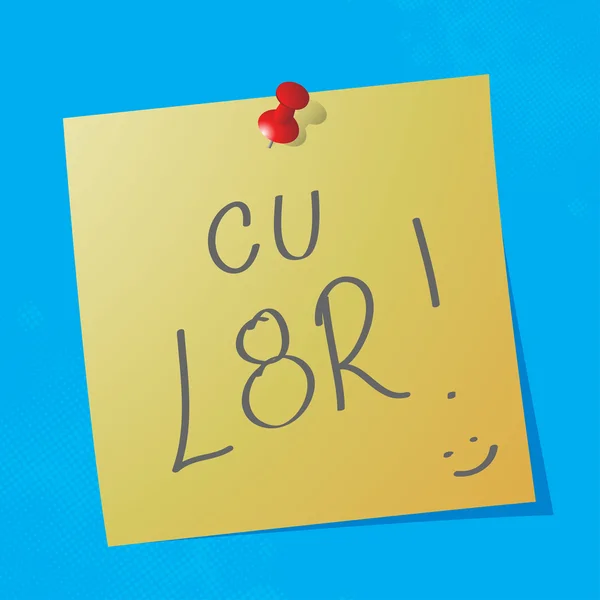 "cu l8r "message manuscrit — Image vectorielle