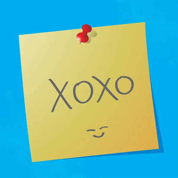 "xoxo" handwritten message — Stock Vector