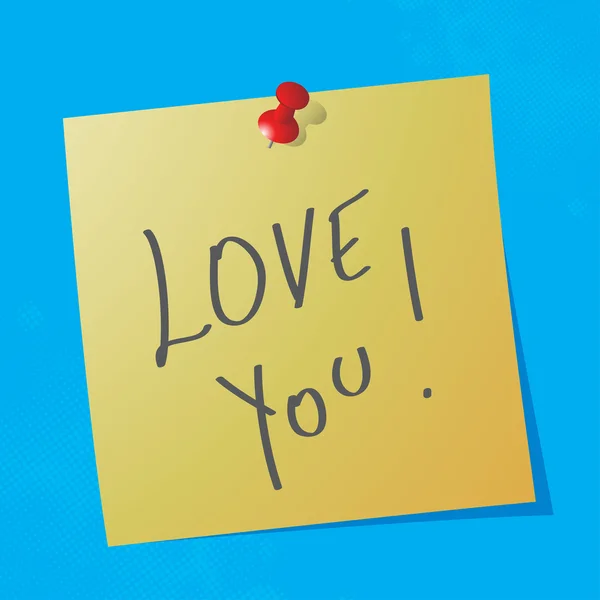 "love you" handwritten message — Stock Vector