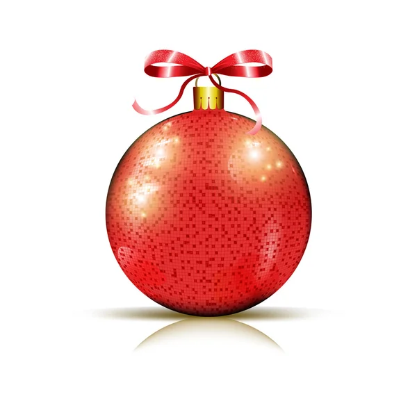 Christmas shiny red bauble — Stock Vector