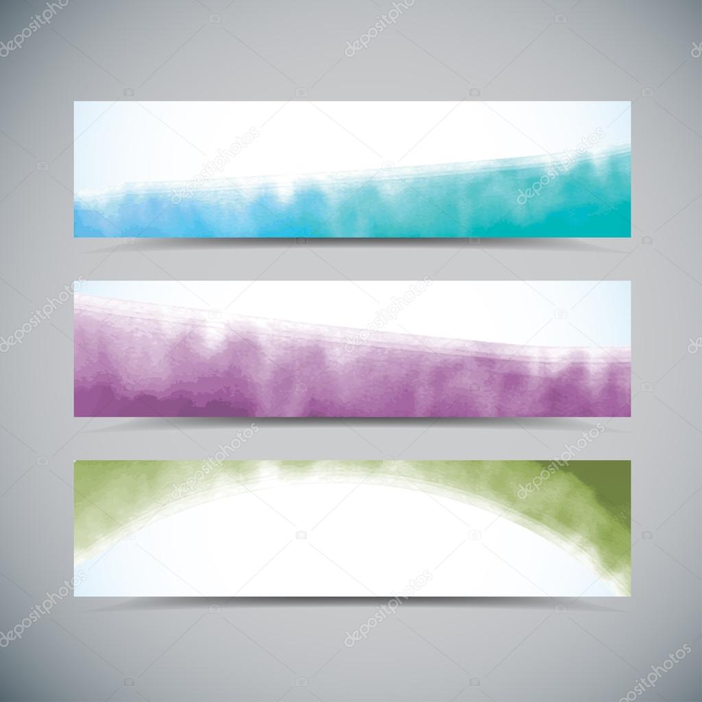 Watercolor banners