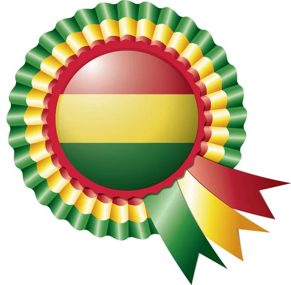 Bolivia rosette flag — Stock Vector