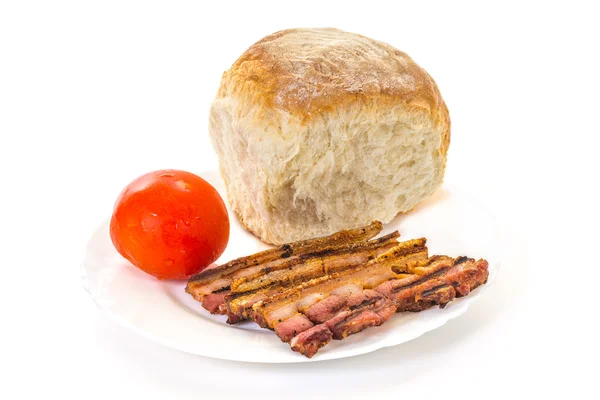 Grilled Bacon Meal on Plate — Stock Photo, Image